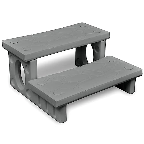 vidaXL Escalera SPA Peldaños Antideslizantes Gris Escalinata Escalón
