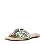 Steve Madden Women's Misha Sandal, Turquoise Multi, 9