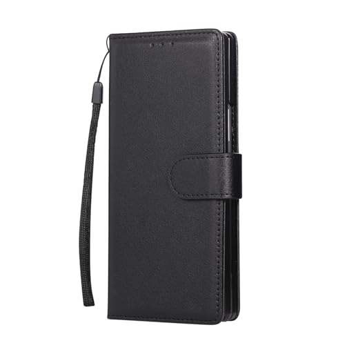 CYBERGARAGE�EFor Galaxy Z Fold8 �P�[�X �ϏՌ� �J�o�[ �܂肽���݌^ �X�g���b�v�t�� �蒠�^PU���U�[�P�[�X PU���U�[ + �X�^���h�@�\ �J�[�h���[�t��(�u���b�N)
