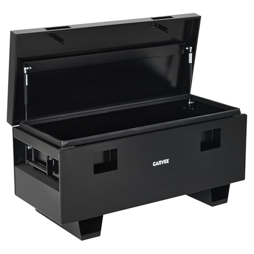 Garvee Truck Tool Box Heavy Duty Jobsite Tool Box with Locks & Removable Feet Tool Storage Organizer for Truck Trailer Jobsite Garage