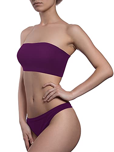 Geyoga 4 Pieces Strapless Bandeau Bra, Seamless Bralettes Stretchy Non Padded Bandeau Tube Top Bra For Women(Fresh Colors,Xx-Large) #TOP3