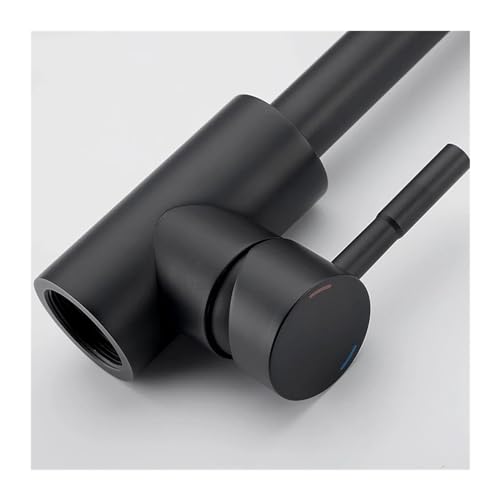 Robinet de cuisine pivotant 360 mitigeur évier noir et or eau chaude froide