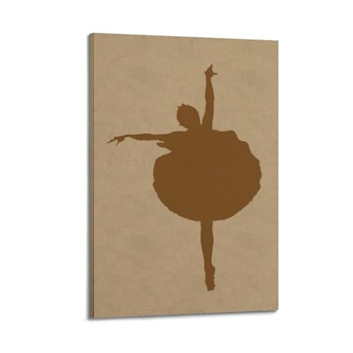 Poster de danse romantique WIZIGM : toile ballerine tons terreux 30x45cm