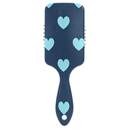OREZI Massage Hair Paddle Brush,Light Blue Heart Hairbrush Paddle Brush for Women Men Kids Stimulate Scalp Help Growth Add Hair Smooth Shine