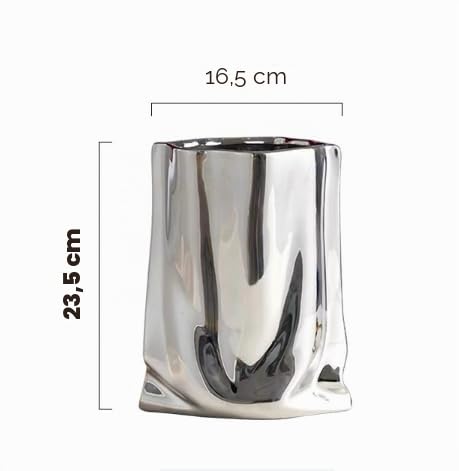 Vase en céramique chromée moderne pour décoration de maison et plantes