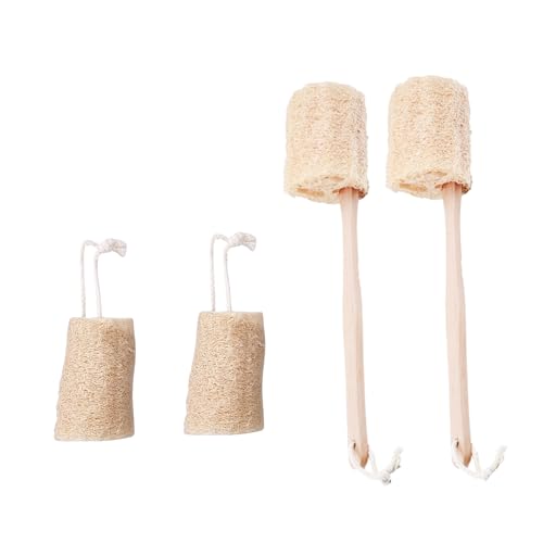 DinDi Loofah Natural Shower Exfoliation Suit Back Scrubber Back Scrubber Loofah Back Scrubber for Shower Dishcloth for Men Women (4 Pack)