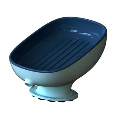 Image of Soap Holder Self Draining for Sink Suction Cup Bar Soap Holder for Kitchen Bathtub (1, Blue)