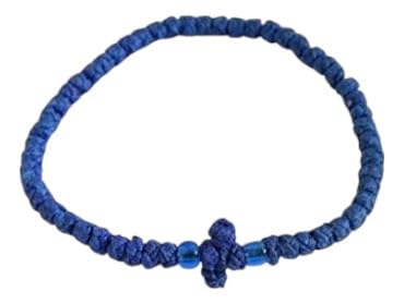 IconsGr Handmade Christian Orthodox Greek Chotki Komboskoini Prayer Rope Thin Blue