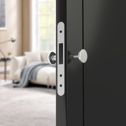 AwmnSrman Türknauf Türgriff mit Vierkant 8 mm Türknauf Drehbar Für Türstärke 38-50mm Silber