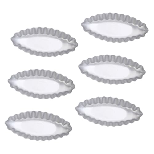 NAMOARLY 6個 菊花船形エッグタルト型 アルミ合製 ノンスティック型 ケーキ焼き型 家用ベーキングモールド 簡単取り外しで焼き菓子に