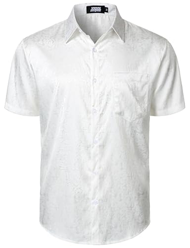 Chemise décontractée boutonnée pour homme JOGAL en jacquard fluide et infroissable