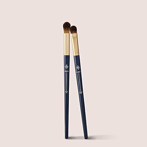 READY TO SHINE GORGEOUS Eyeshadow Brush Set - 1 Cut Crease and 1 Blending Brush with Premium Synthetic Bristles for Precision Placement and Diffused Blending - PRO MAKEUP BRUSHES Cover
