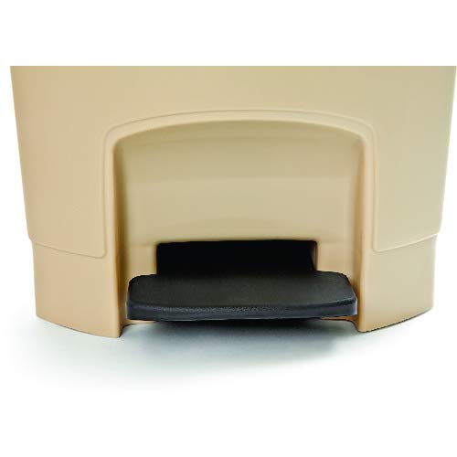 Image of Rubbermaid Commercial Products Slim Jim Step-On Plastic Trash /Garbage Cans, 13 Gallon, Plastic End Step Step-On, White
