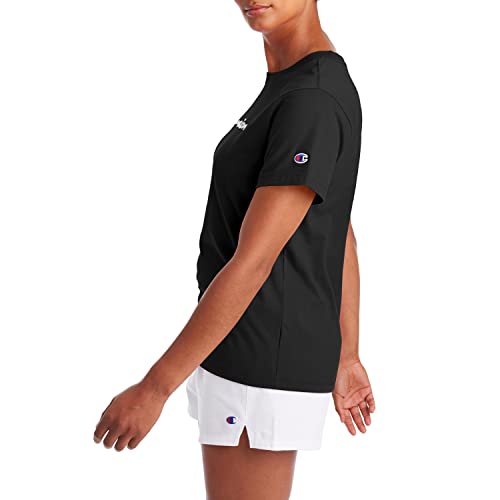 Champion Womens Classic Tee, Script Logo T Shirt, Black-Y08113, X-Large Us #TOP2