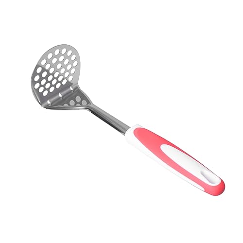 BRIGHTFUFU Potato Masher Gadget Mashers Potato Smasher Vegetable Puree Potatoes Masher Kitchen Ricer Stainless Orange Food Masher Fruit Masher Food Smasher Ground Meat Masher Ricing Press
