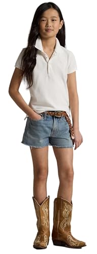 Image of Polo Ralph Lauren Kids Baby Girl's Short Sleeve Mesh Polo Shirt (Toddler) White