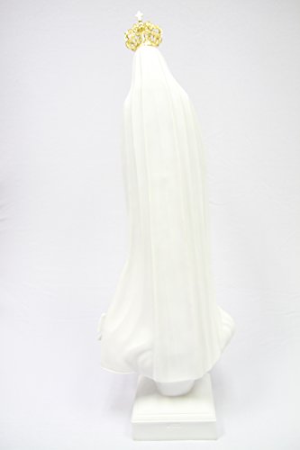 28" Our Lady Of Fatima Virgin Mary With Crown White Statue Sculpture Figurine Vittoria Collection Made In Italy Indoor Outdoor Garden Grotto #TOP6