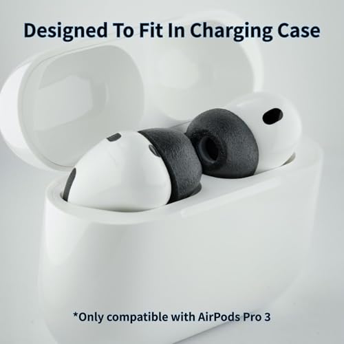 Comply TrueGrip MAX | Premium Memory Foam Replacement Earbud Tips for Apple AirPods Pro Gen 3 | Long Lasting Comfort, MAX Durability, Secure Fit, Superior Noise Isolation| Black (Medium) (1 Pair) by Comply - Image 6