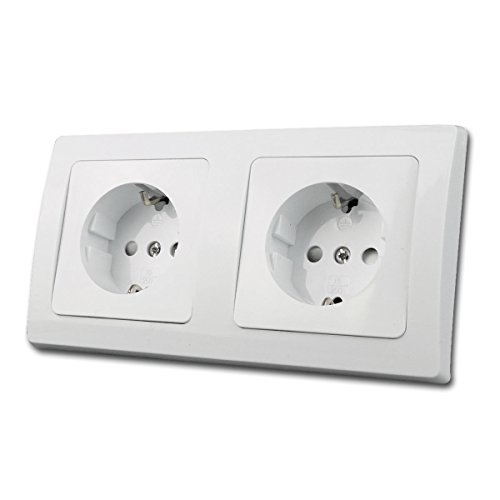 DELPHI Doppel-Steckdose weiß Schuko 250V~/16A