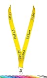 rolseley ltd® - cordino da collo stampato con clip in metallo, in plastica, colore: giallo