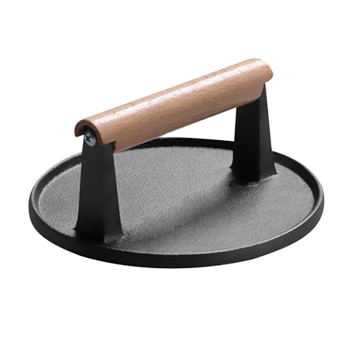 Aplastador de hamburguesas de hierro fundido, para hacer hamburguesas, 1 pieza de prensa de hamburguesas de hierro fundido resistente, para hacer hamburguesas, herramientas de cocina, accesorios para