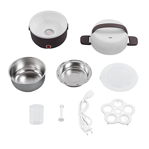 Fiambrera Eléctrica de 250 W, 2 Capas de Calefacción, Fiambrera, Calentador de Huevos, Calentador de Alimentos Portátil, Fiambreras Bento, Fiambrera con Rejilla para Huevos Al Vapor para(Púrpura)