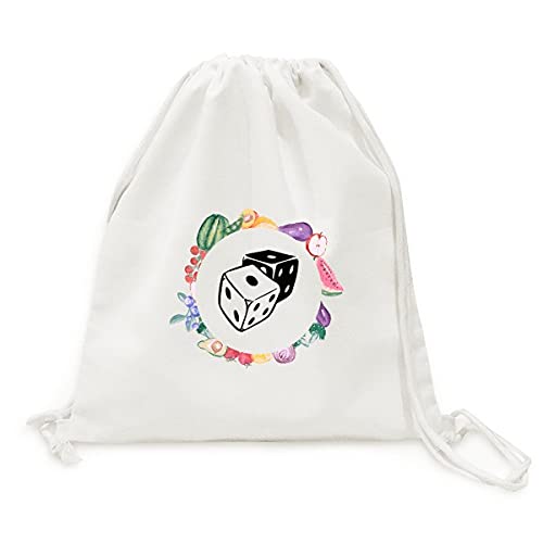 Sac en tissu pliable dés casino noir et blanc cabas réutilisable pour fruits et légumes
