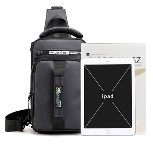 Mochila Masculina Transversal De Ombro Shoulderbag Lateral (Cinza)