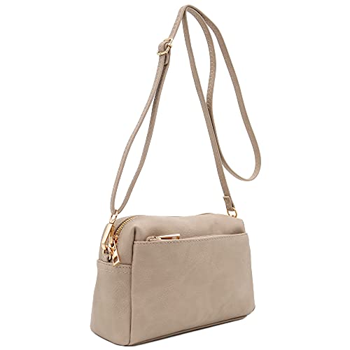 Image of FashionPuzzle Triple Zip Small Crossbody Bag