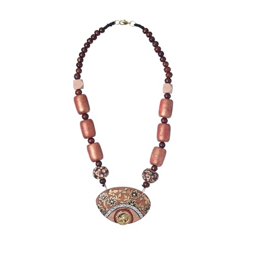 Image of AAKRITI ART CREATIONS Handcrafted Tribal & Boho Ethnic Necklace Collection | Floral, Mandala, Tassel & Dhokra Pendant Designs | Artisan Brass, Wood & Statement Jewelry for Women
