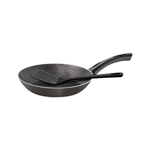 Frigideira Reta 20 cm 0,8 LFrigideira Tramontina Paris em Alumínio com Revestimento Interno e Externo em Antiaderente Starflon Max Chumbo com Espátula de Nylon 20 cm 0,8 L