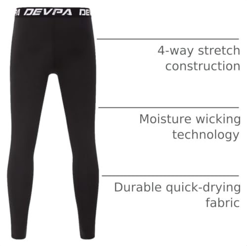 Image of DEVOROPA Boys Leggings Youth Compression Pants Sports Tights Basketball Football Baseball Soccer Baselayer Slim /Regular /Husky