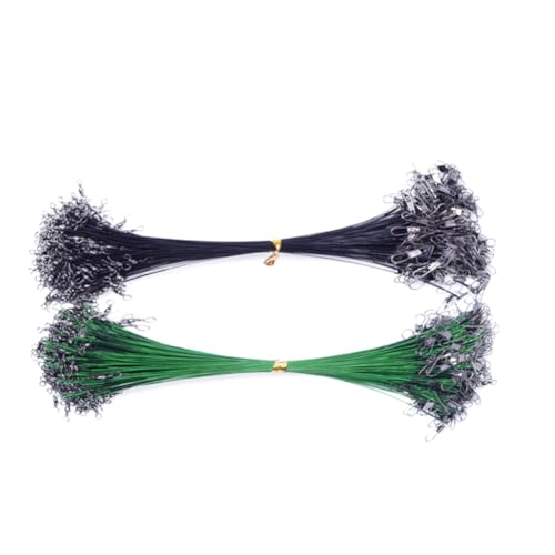 Kisangel Fishing Line Accessories 50 Pcs Fishing Leaders Lure Line Steel Wire for Saltwater Freshwater