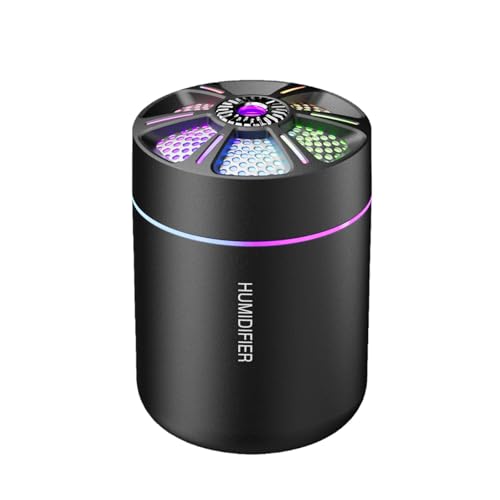 perfk Mini humidificador de Aire, difusor de aceites Esenciales, luz de Ambiente de 7 Colores, difusor de Aroma, humidificador de Escritorio para baño, Negro perfk Mini humidificador de Aire, difusor de aceites Esenciales, luz de Ambiente de 7 Colores, difusor de Aroma, humidificador de Escritorio para baño, Negro