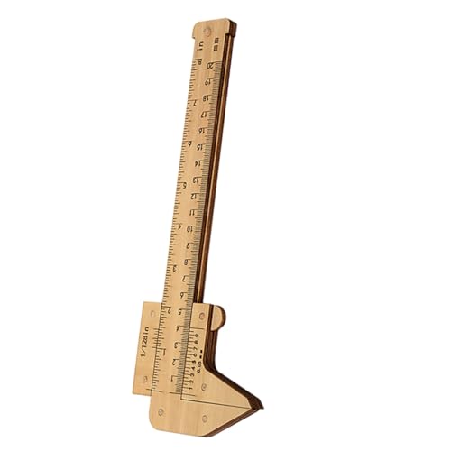 HEATSHAKING 木製游標定規 丈夫で耐久性のある精密測定ツール センチ両目盛り 学習用学生向け コンパクト持ち運び便利