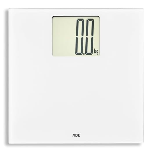 ADE Digitale Personenwaage mit großem XXL-Display | Körperwaage besonders gut ablesbar | Badezimmerwaage mit hoher Tragkraft bis 200 kg | weiß