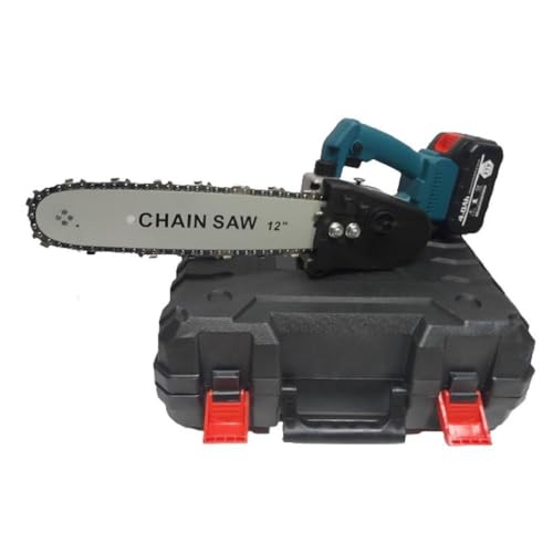 Trade Shop - Mini Elettrosega 12" 2 Batterie 21V Con Serbatoio Olio Motosega Elettrica Valigia