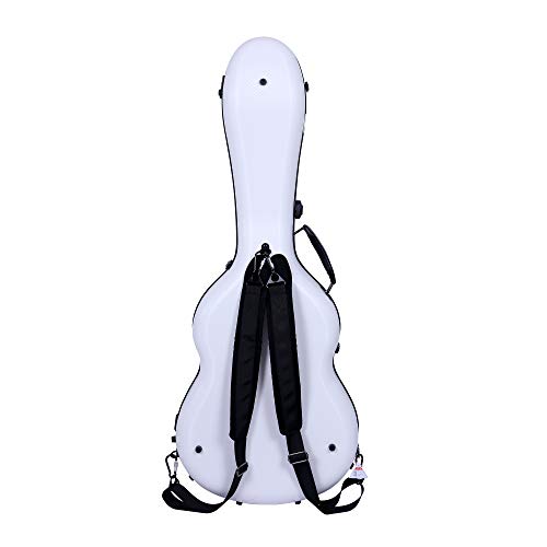 Image of Crossrock Poly Carbon OM /000 Guitar Case, Anti-scratch Flight Case in White (CRF4000OMWT)