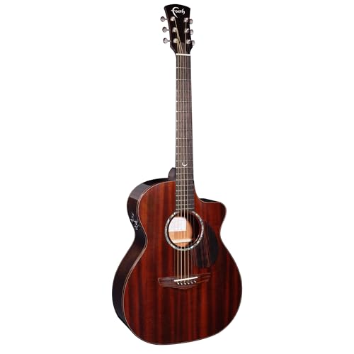 Faith Guitars Legacy FG5 Dark Roast Earth OM Cutaway Electro Acoustic Guitar - All African Mahogany