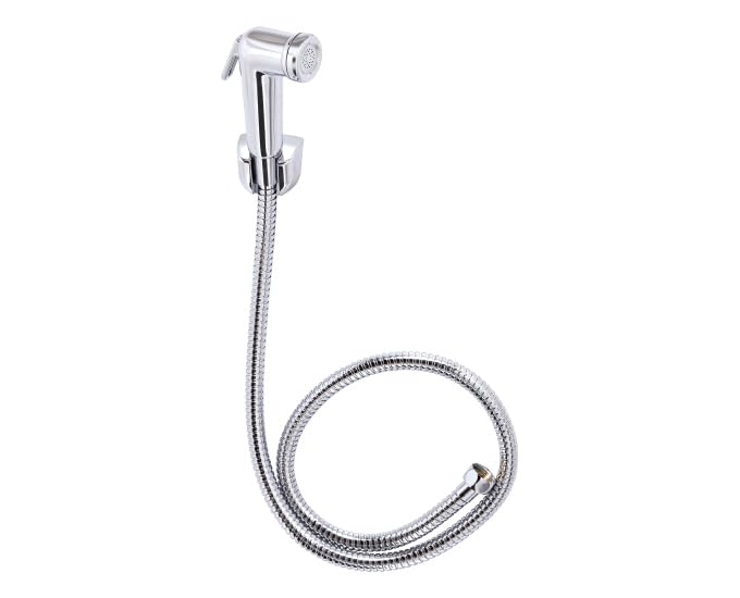 Image of Cera Health Faucet with SS Hose Pipe & Hook | Easy Install Handheld Bidet Spray | Bathroom Hygiene Solution | Versatile and Reliable | F8030106AB