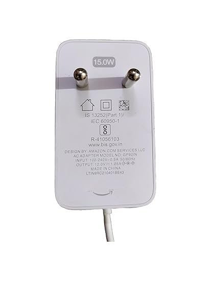 ALRITO 15W Power Adapter for Echo Dot 3rd Generation, Echo Dot (3rd/4th Gen) with Clock, Echo Dot Kids Edition, Echo Show 5, Echo Spot, and Fire TV Cube, 5Ft AC Adapter Power Cord (White)