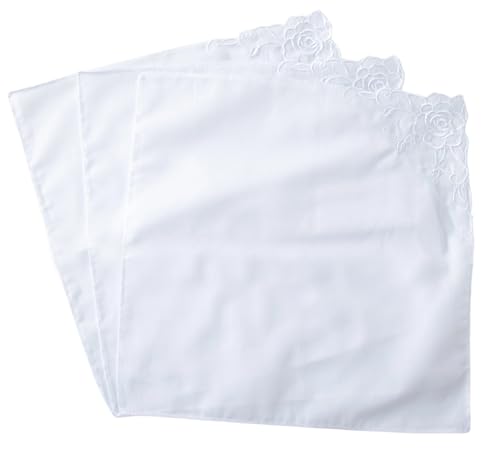 Image of Lace Cotton White Handkerchiefs Perfect Wedding Bulk