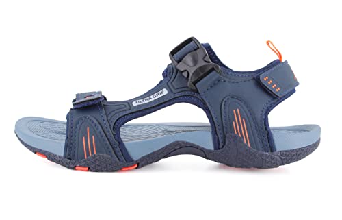 Image of Sparx Men's Sandal, Navy Blue Neon Orange, 10 UK