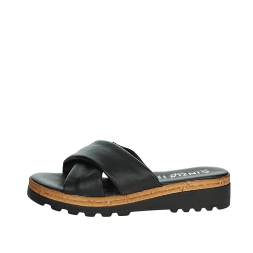 Sandales Femme Cinzia Soft IAF22974 Cuir de Vachette Noir Nu-pieds Confortables