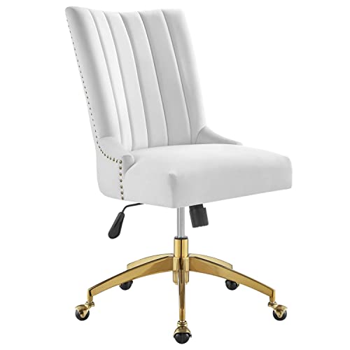 Modway Empower Channel Tufted Performance Velvet Office Chair In Gold White #TOP29