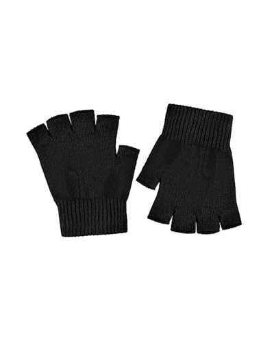 Century Star Fingerless Gloves Kids Winter Gloves Half Finger Warm Knit Stretchy Touchscreen Mitten for Typing Boys Girls