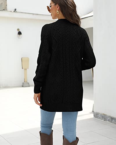 Maxwinee Cardigan da donna a treccia, oversize