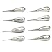 Luxating Elevator Set of 8 Having Stubby Handle with 4 Straight and 4 Curved Tip
