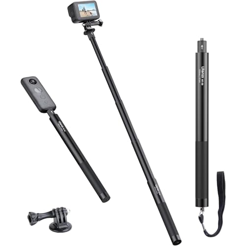 Perche à Selfie de 120 cm pour Insta 360, ULANZI MT-58 Monopode pour Action Cam, Perche Extensible Compatible avec Go Pro Hero 11/10/9/8/7 One XR/RS/GO 2 DJI Osmo Action