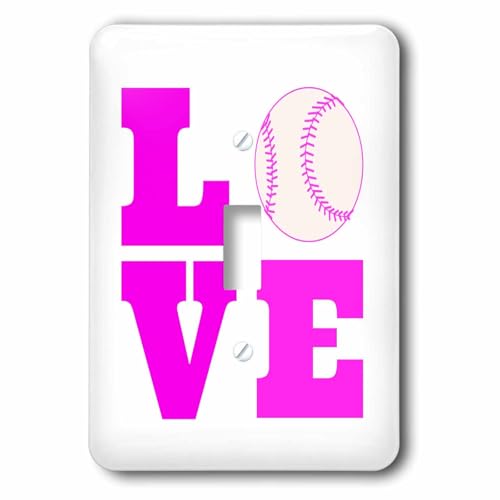 Couvercle interrupteur simple sport softball décoratif mural rose blanc
